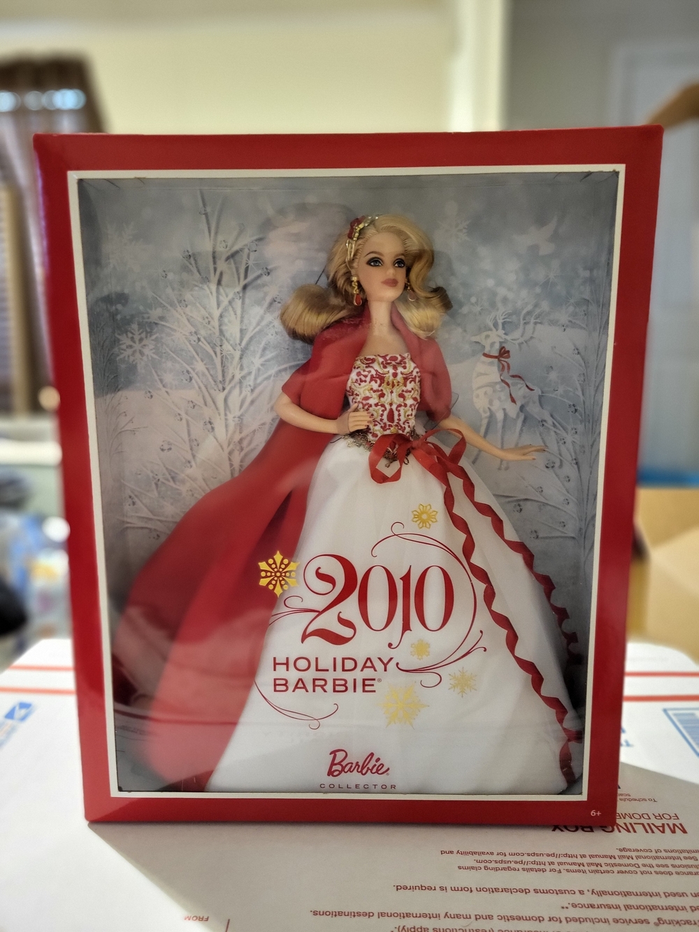 2010 Holiday Barbie Doll - Red & White Gown